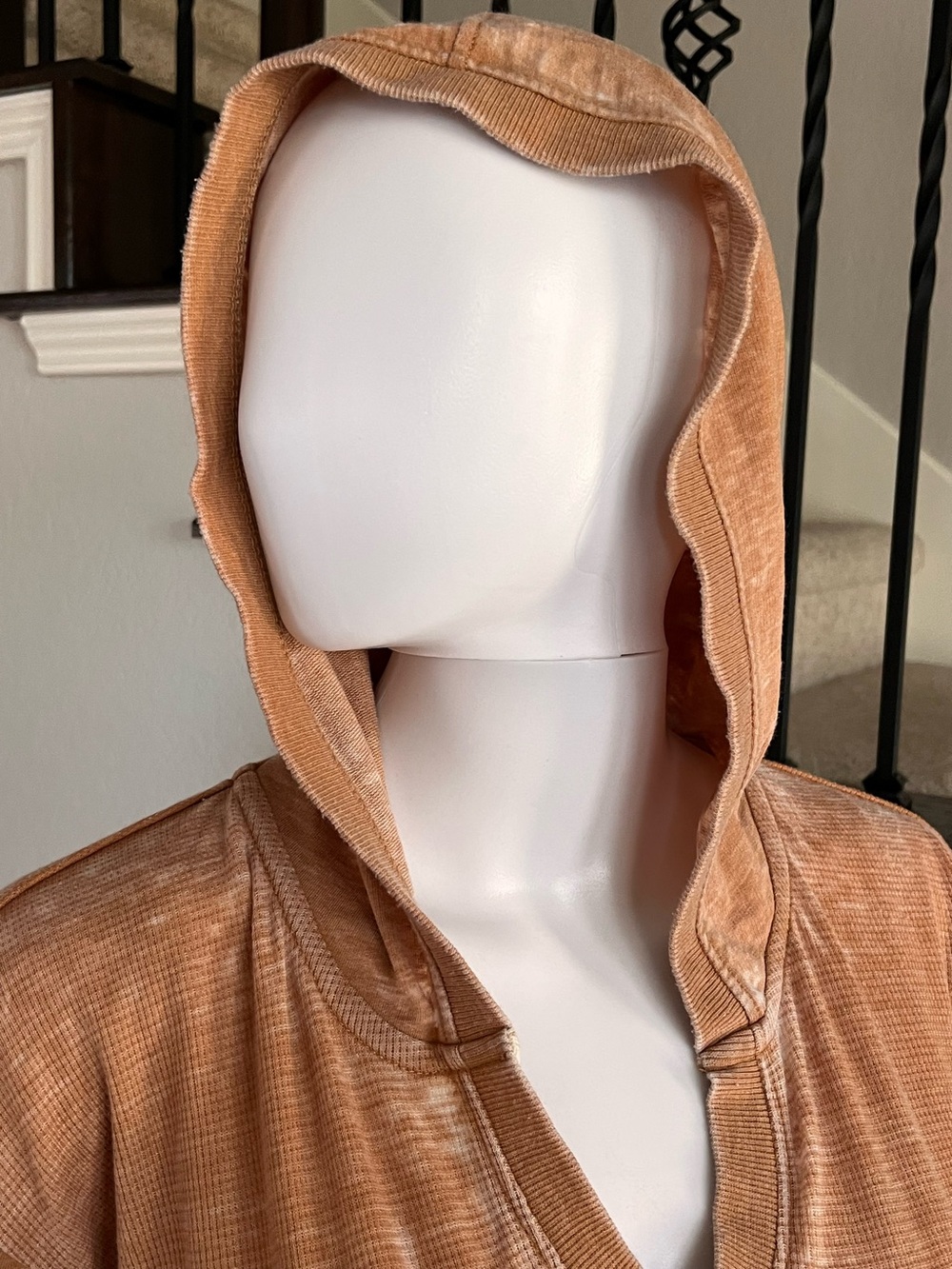 Women's Washed Hooded Sweatshirt in Light Rust